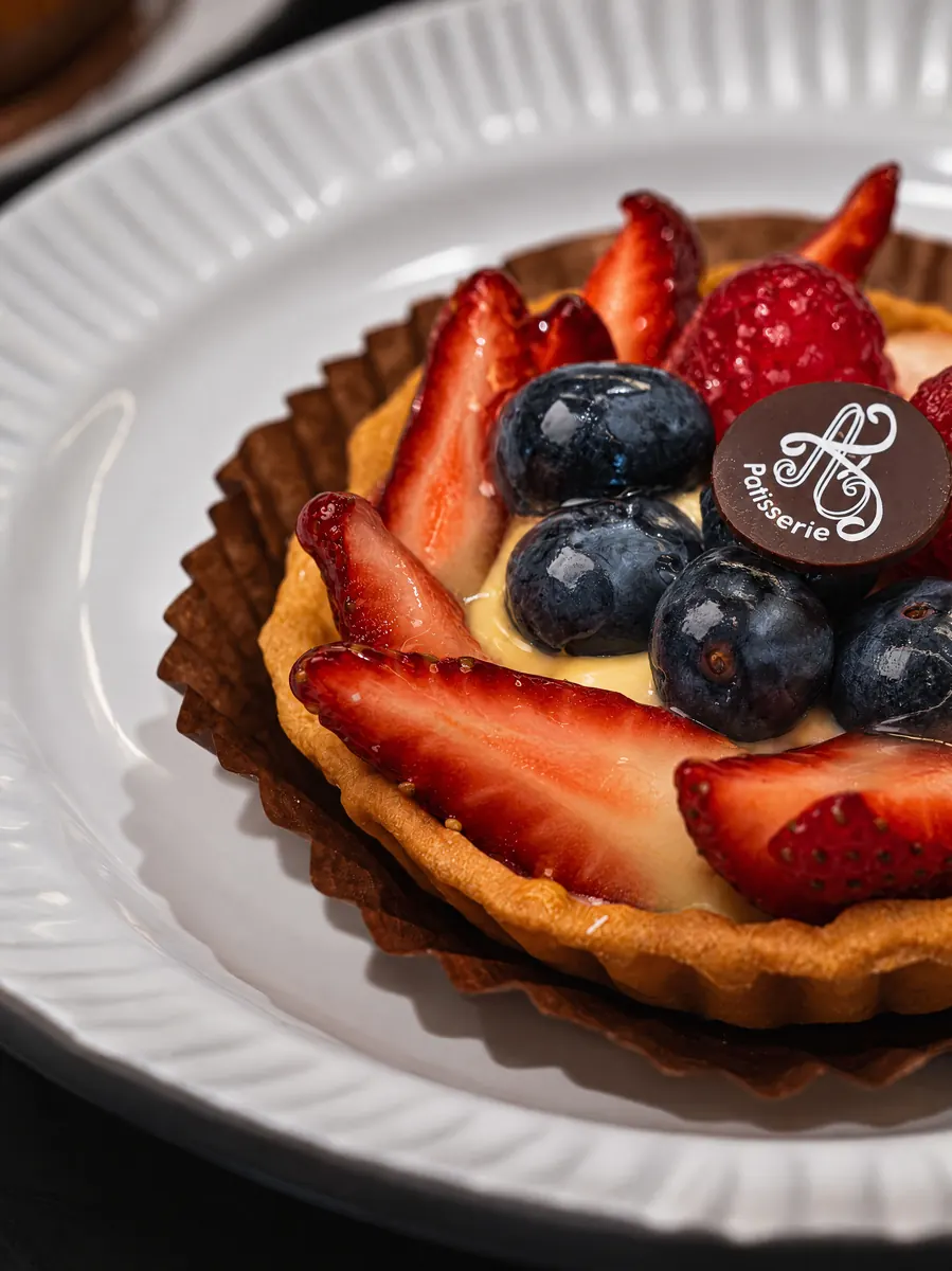 Fruit tart at Almost French Epicure, Melbourne